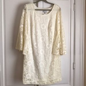 Lace cream cocktail dress